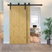 Juego de Herrajes para Puerta Corredera acero al carbono HOMCOM 200 Negro