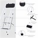 Escalera Plegable Metal, Acero HOMCOM Blanco