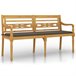 Banco de madera batavia con cojín 150x51 Marron