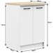 Armario de Cocina Independiente OLIWIA AKORD con 2 estantes 60 Blanco