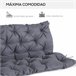 Cojín para Banco con Respaldo Poliéster, Algodón Outsunny 150x98 Gris