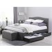 Beliani Cama con somier Poliéster MONTPELLIER 167x213 Gris Oscuro