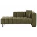 Beliani Chaise longue derecho Terciopelo LANNILS Verde