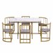 Conjunto de mesas y sillas de comedor 140x80 Blanco/ Gris