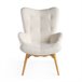 ANGEL CERDA Sillón tapizado tela capitoné Beige