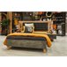 Conjunto cama con cabecero y mesitas de noche RICCIANO Roble
