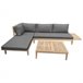 Conjunto de muebles de jardín acacia PANGKOR 4 asientos con cojines Gris