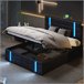 Cama, LED, USB, Tipo-c, Cama juvenil, Cama doble 167x205 Negro