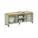 Banco Zapatero con Puertas Correderas de vidrio FSR115-GR SoBuy Verde