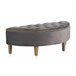 Asiento tapizado en terciopelo patas en madera natural Gris