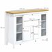 Aparador de Cocina MDF, Vidrio Templado HOMCOM 120 Blanco