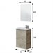 Mueble baño Elsa 1 puerta, espejo y lavabo, Alaska Madera