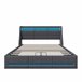Cama, USB, Cama juvenil, LED Gris