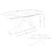 Mesa comedor extensible rectangular mármol porcelánico y acero color champagne Blanco/ Rojo