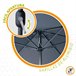 Parasol hexagonal 300 cm color antracita mástil aluminio Aktive Garden Gris