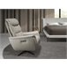 Sillón relax giratorio piel gris Gris/ Madera