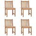 4 Sillas de jardín de madera maciza de teca con cojines Beige