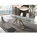 ANGEL CERDA Mesa comedor extensible rectangular cristal templado y acero gris taupé 240x100 Transparente
