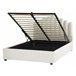 Beliani Cama con almacenaje Terciopelo VINCENNES 147x214 Blanco/ Beige