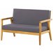 Beliani Conjunto longue Madera de acacia PALLANO Gris Oscuro