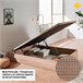 Canape Abatible Descansin | Patas en Madera de Haya Maciza 135x190 Beige