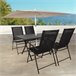 Aktive Mesa plegable de jardín de acero 4 personas Negro
