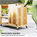 Carrito de Parrilla Acero, Madera de Abeto Outsunny Marron