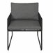 Set jardín con sofa 2 plazas 2 sillones y mesa de centro KELLY Gris Oscuro