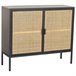 Aparador de metal y madera 2 puertas, Negro