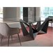Mesa comedor rectangular cristal templado y acero negro Transparente
