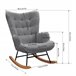 Silla mecedora, sillón de balanceo con respaldo cuadrado Gris Oscuro