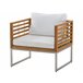 Beliani Conjunto de jardín Madera de acacia BERMUDA Blanco/ Beige
