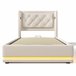 Cama individual de algodón con almacenaje 100x210 Beige