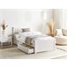 Beliani Cama con cajones Madera de pino OLENDON 99x206 Beliani Cama con cajones Madera de pino OLENDON 99x206 Blanco