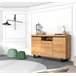 Aparador-Buffet con patas NATURALE Roble/Negro 140x40x92cm Marron