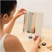 Espejo de Maquillaje Tríptico Recargable con Aumento y Luz LED Blanco