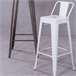 Taburete metálico industrial con respaldo bajo  - Bistro Blanco