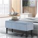 Baúl de Almacenaje Poliéster, Espuma, Madera Goma HOMCOM 38x95 Gris