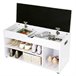 Banco de zapatos con 3 compartimentos y 1 espacio de almacenamiento con asiento cómodo - H44 cm Blanco