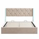 Cama estofada, LED, espaço de armazenamento Cama estofada, LED, espaço de armazenamento Beige