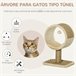 Árbol para Gatos Aglomerado de Madera, Felpa, Yute y Algas PawHut Beige