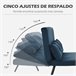 Sofá Cama Acero, Espuma, Poliéster, Madera de Caucho HOMCOM Azul