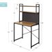 Max Home Escritorio con estantería y tablero perforado madera y acero Negro/ Madera