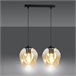 Regleta de techo Domos (2 luces) Cristal - Metal Moderno Ambar