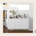 Aparador Auxiliar MDF, Metal HOMCOM, hogar - muebles de comedor 120 Blanco