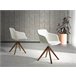 ANGEL CERDA Silla comedor giratoria tela beige Nogal