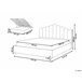 Beliani Cama con almacenaje Terciopelo VINCENNES 147x214 Blanco/ Beige
