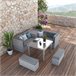 Set rinconera SEMINYAC III con mesa y puffs marrón Marron