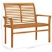 Banco de jardín madera maciza de teca y cojín 112x55 Antracita