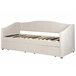 Beliani Cama con almacenaje Poliéster VITTEL 214x98 Beige